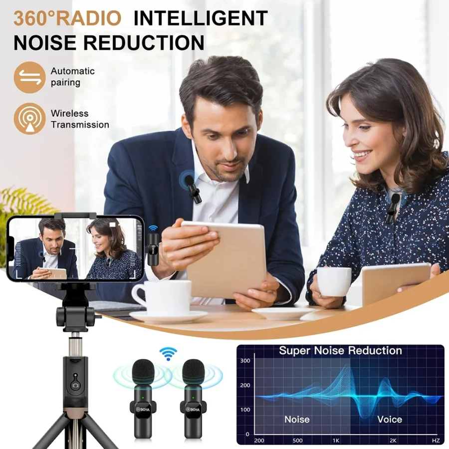 Boya BY-MW3 Dual Wireless Microphone with C-type & IOS - Image 4